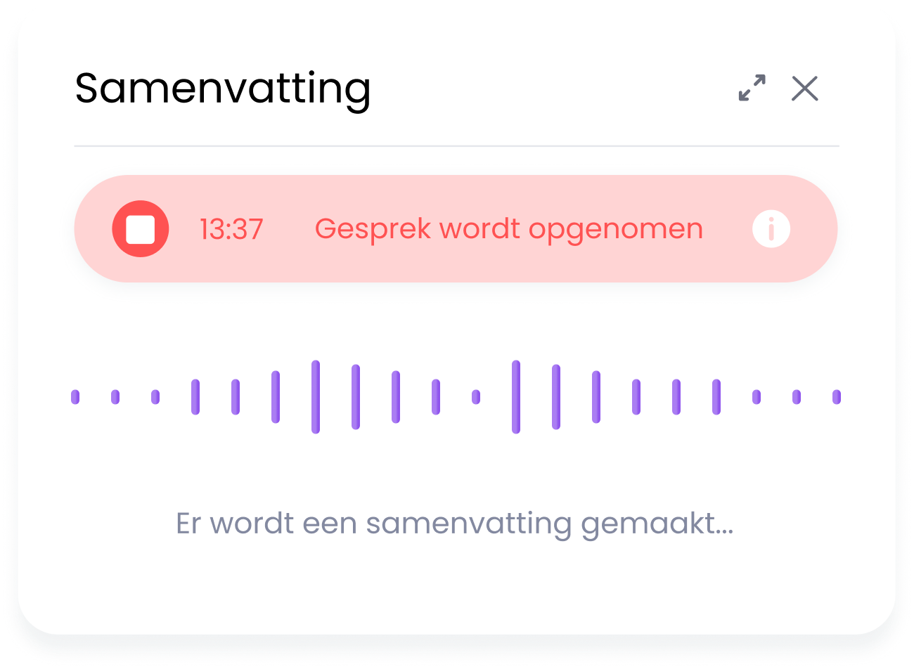Gespreksamenvatting met voice-to-text